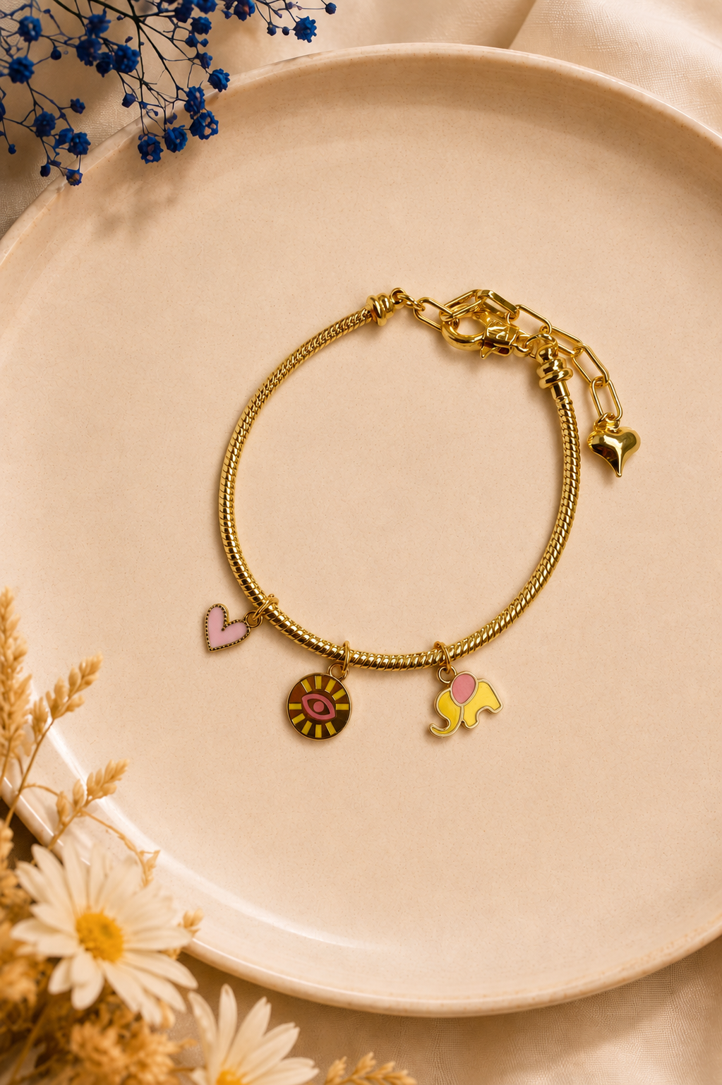 Gold Sun Moon Bhabhi Rakhi - Charm Bracelet Gift Online