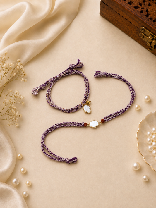 Purple Hamsa Hand Rakhi Set for Brother