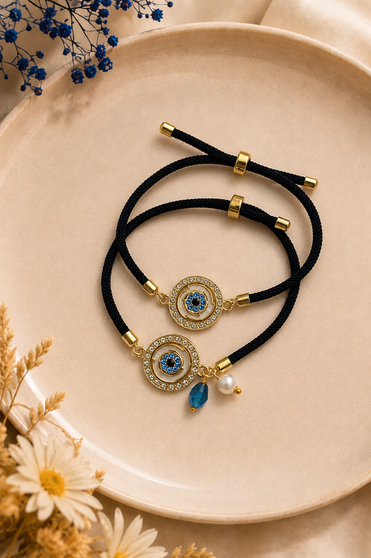 Midnight Evil Eye Bhai Bhabhi Rakhi Set
