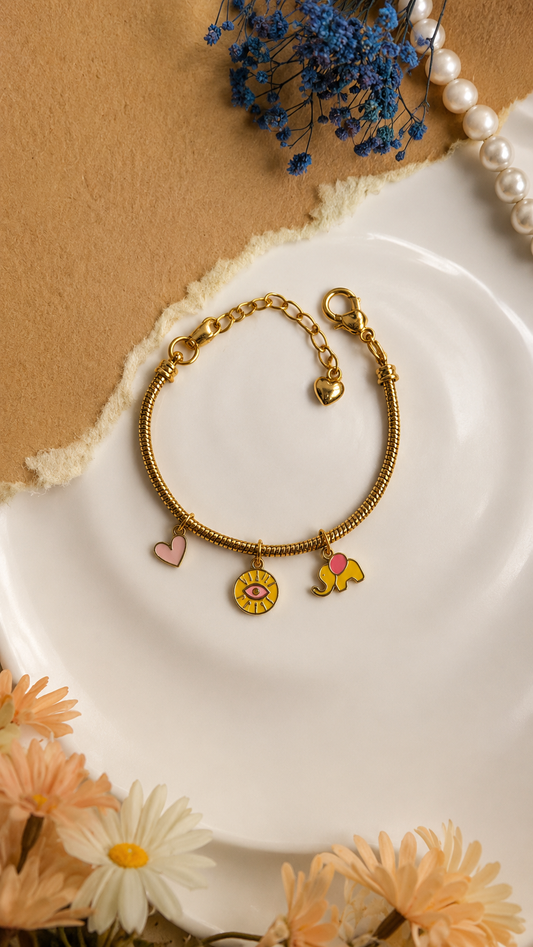 Gold Sun Moon Bhabhi Rakhi - Charm Bracelet Gift Online