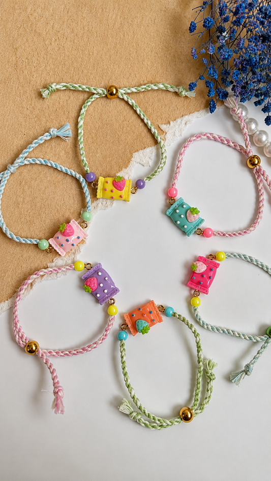Chocolate Kids Rakhi Set with Cute Beads Gift for Brother
