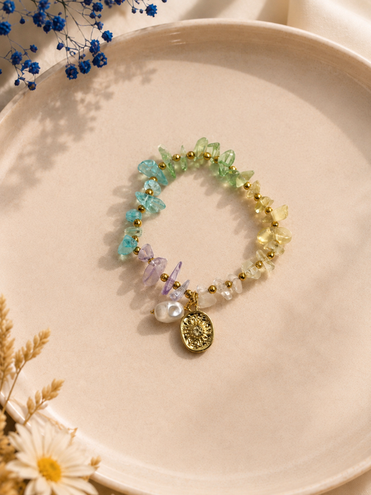 Pastel Crystal Beads Bhabhi Bracelet Rakhi Gift for Her
