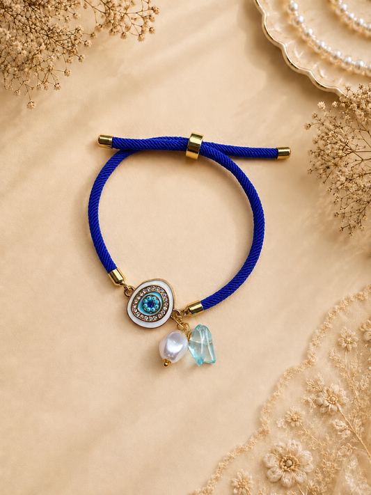 Blue Evil Eye Bhabhi Rakhi - Premium Lumba Gift for Her