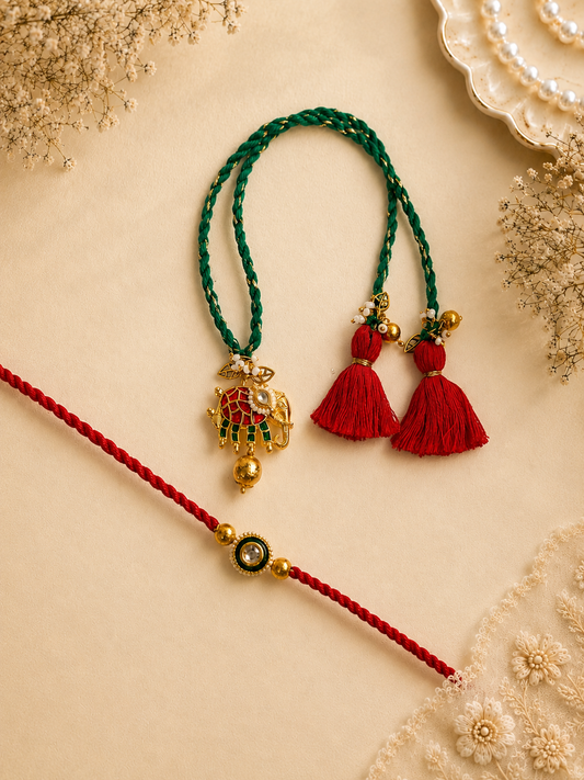 Elephant Bhai Bhabhi Rakhi Set