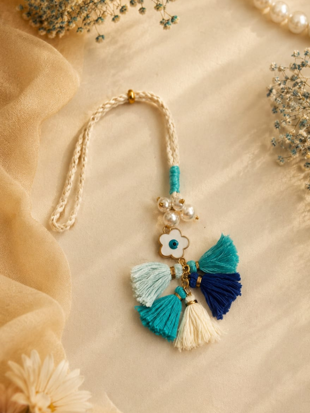 Multi Tassel Evil Eye Bhabhi Rakhi for Rakhi Gift Online