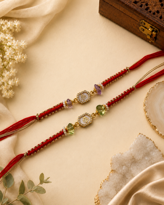 Om Designer Rakhi Set for Brother Traditional Raksha Bandhan Gift